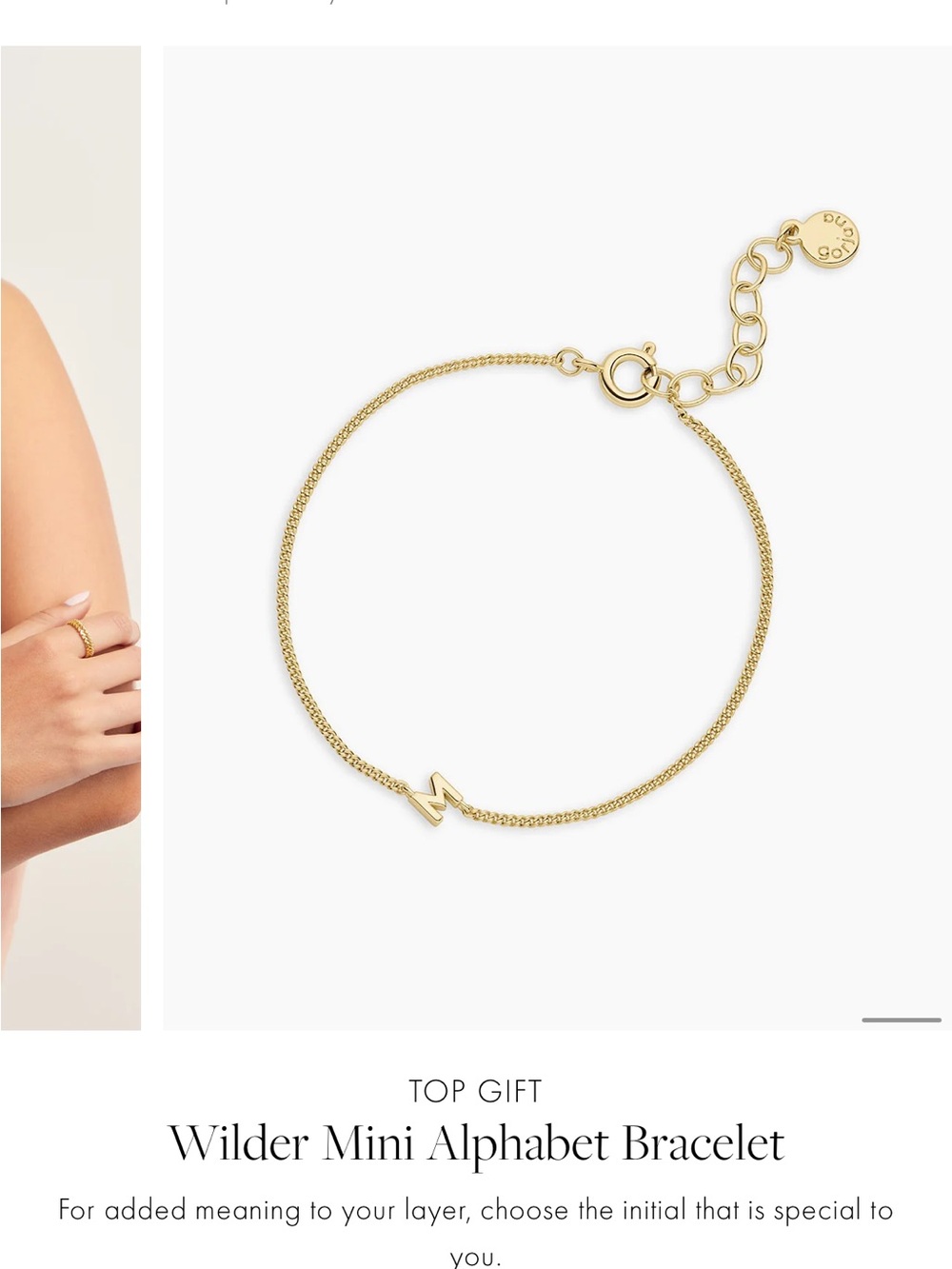 Gorjana wilder Mini “M” Alphabet Bracelet - Picture 7 of 8